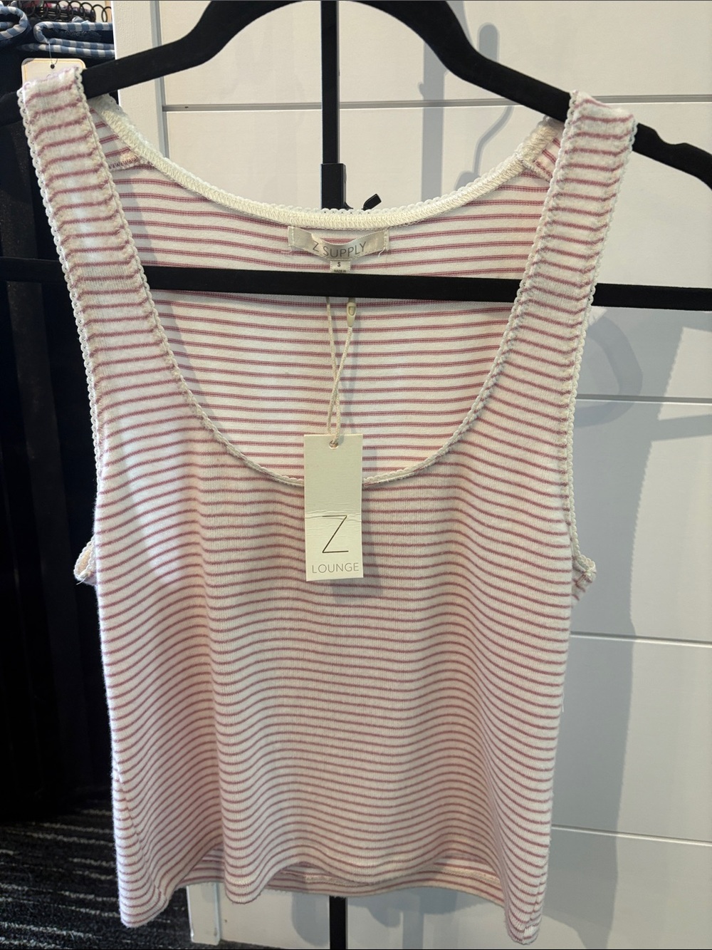 Z Lounge Pink Stripe Ribbed Tank Top